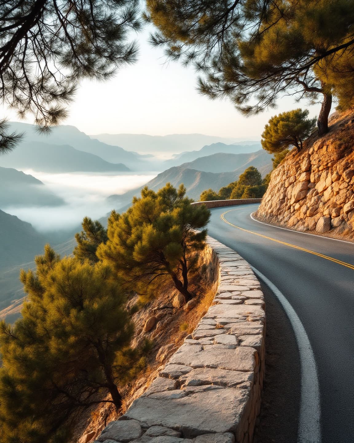 حافة الطريق في جبال عسير · Road edge viewpoint, Asir highlands