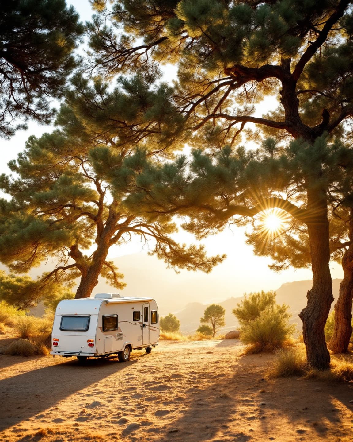 ضوء الفجر في غابة العرعر بعسير · Juniper forest morning light, Asir mountains